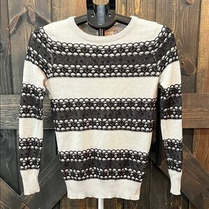 Dolce Mela Lace Sweater M Black Grey Soft Neutral French Countryside Boho Luxe